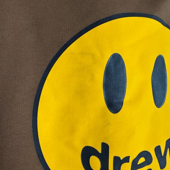 Drew House Mascot Deconstructed Brown Yellow Smiley Face Graphic Hoodie Small - Picture 11 of 11
